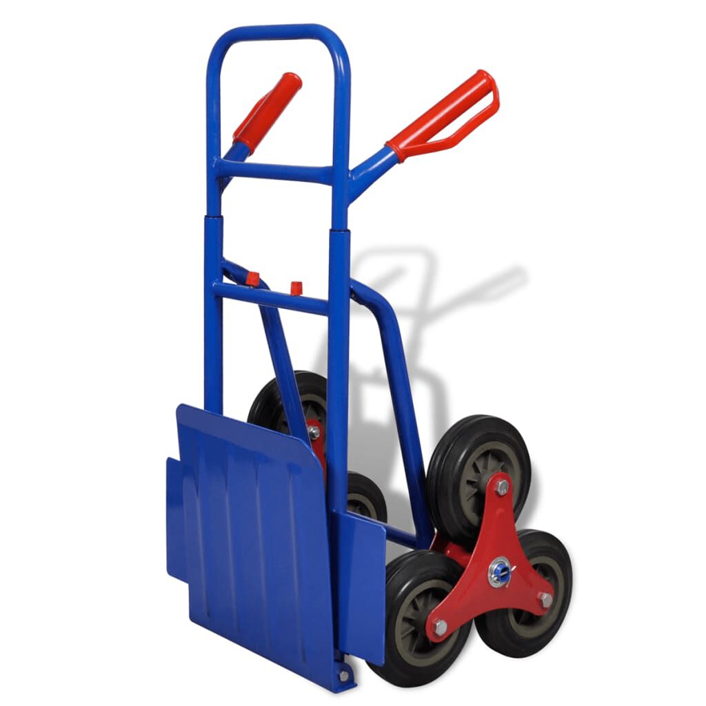 vidaXL Opvouwbare handkar met 6 wielen blauw