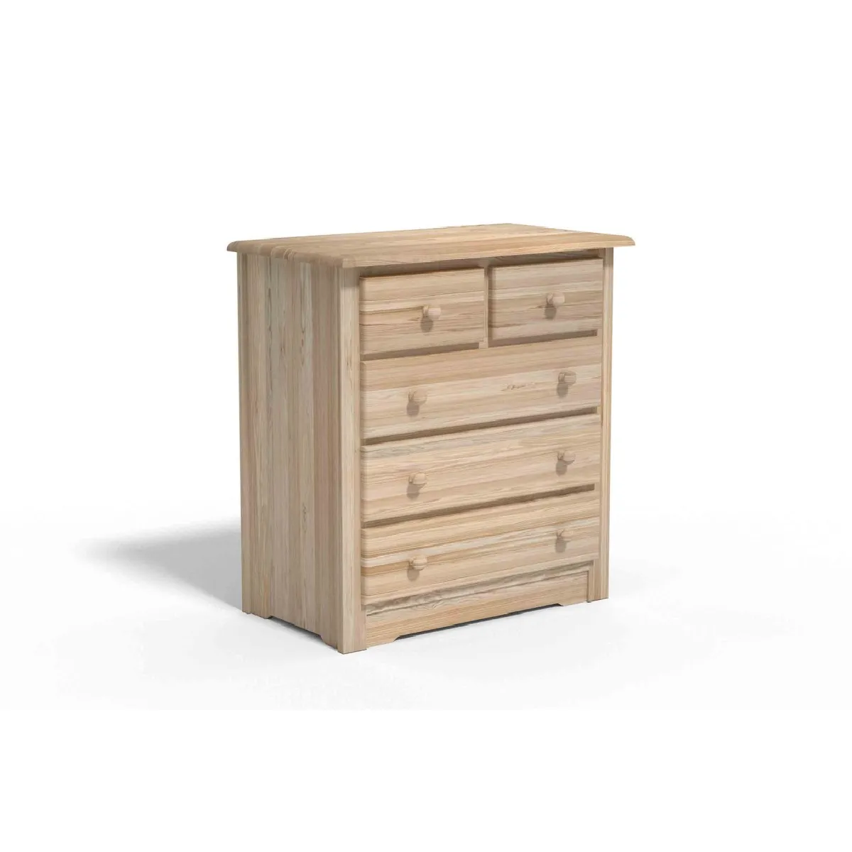 DECOPIN Commode Fidji - 5 tiroirs - Bois naturel