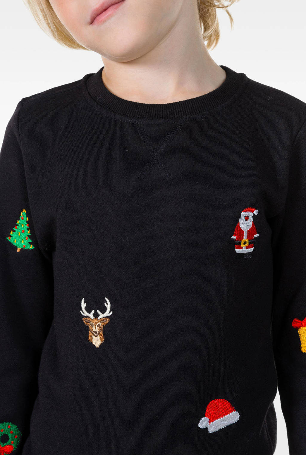 OppoSuits sweater X-Mas Icons met all over print zwart/meerkleurig