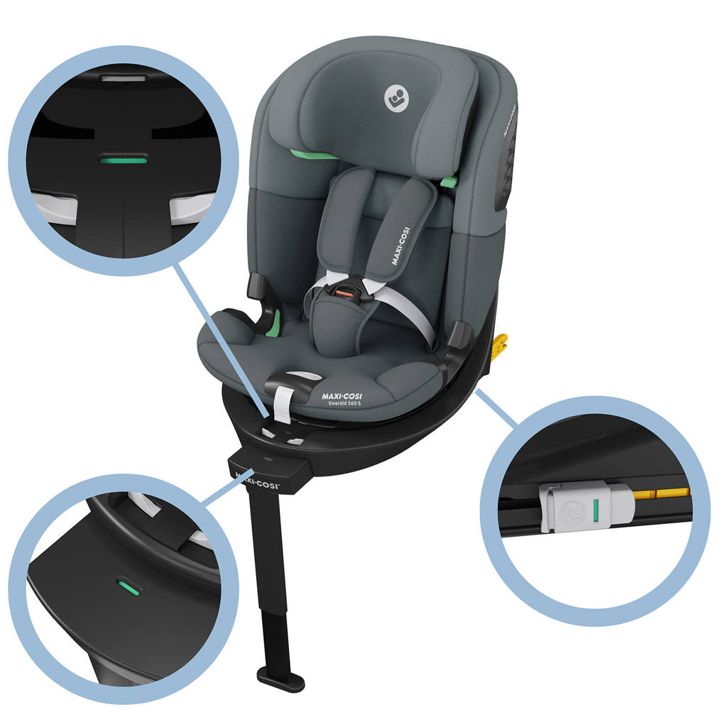 Groeit met het kind mee, is veilig en comfortabelEmerald 360 S Tonal Graphite