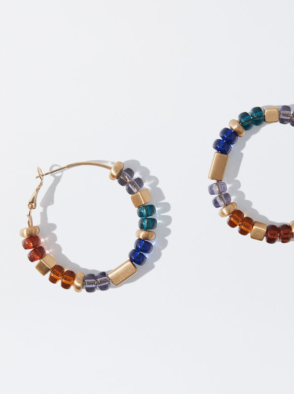 Pendientes Ouro Com Resina - Multicor