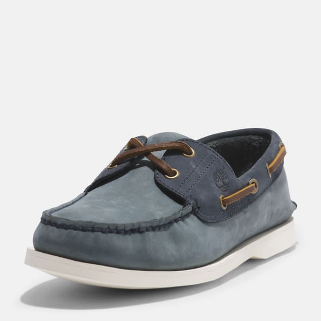 Scarpa da Barca in Pelle Classic da Uomo in Blu                medio