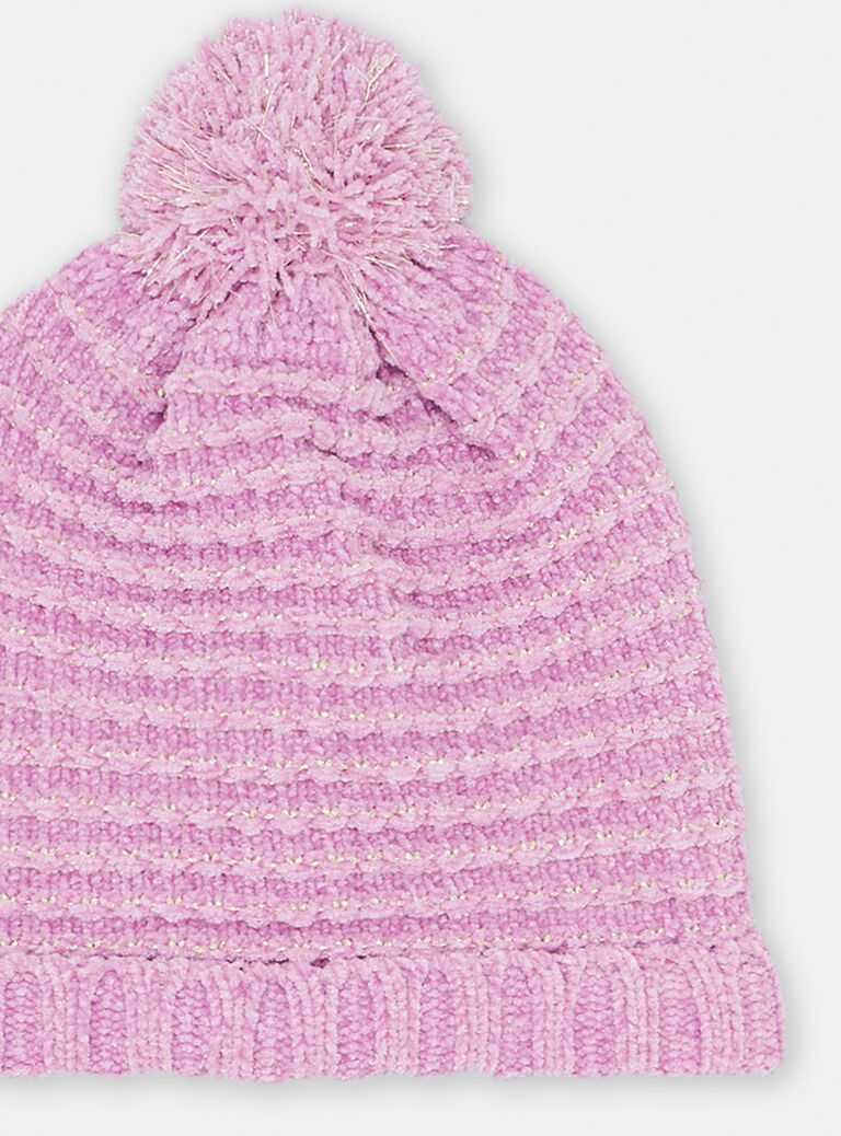 Bonnet parme à pompon