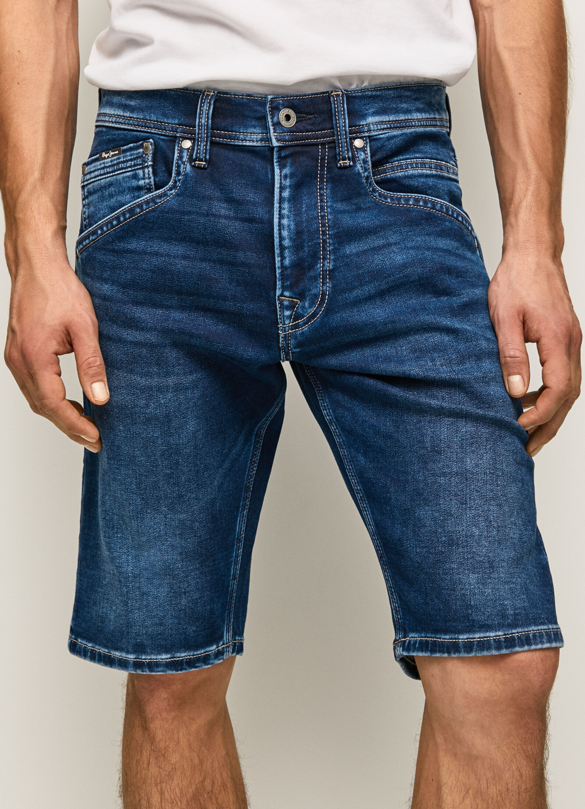 BERMUDA DENIM TRACK FIT REGULAR - denim