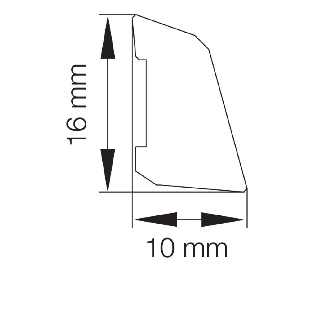FEIELIST HVIT 16X10X2500MM