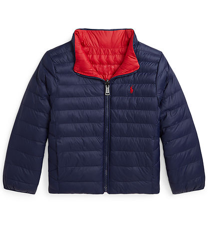 Polo Ralph Lauren Dynejakke - Vendbar - Navy/R?d
