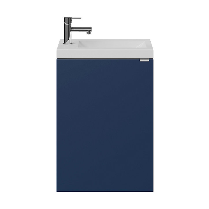 Meuble lave mains à suspendre GoodHome Imandra bleu nuit mat L. 44 x H. 55 x P. 23 cm