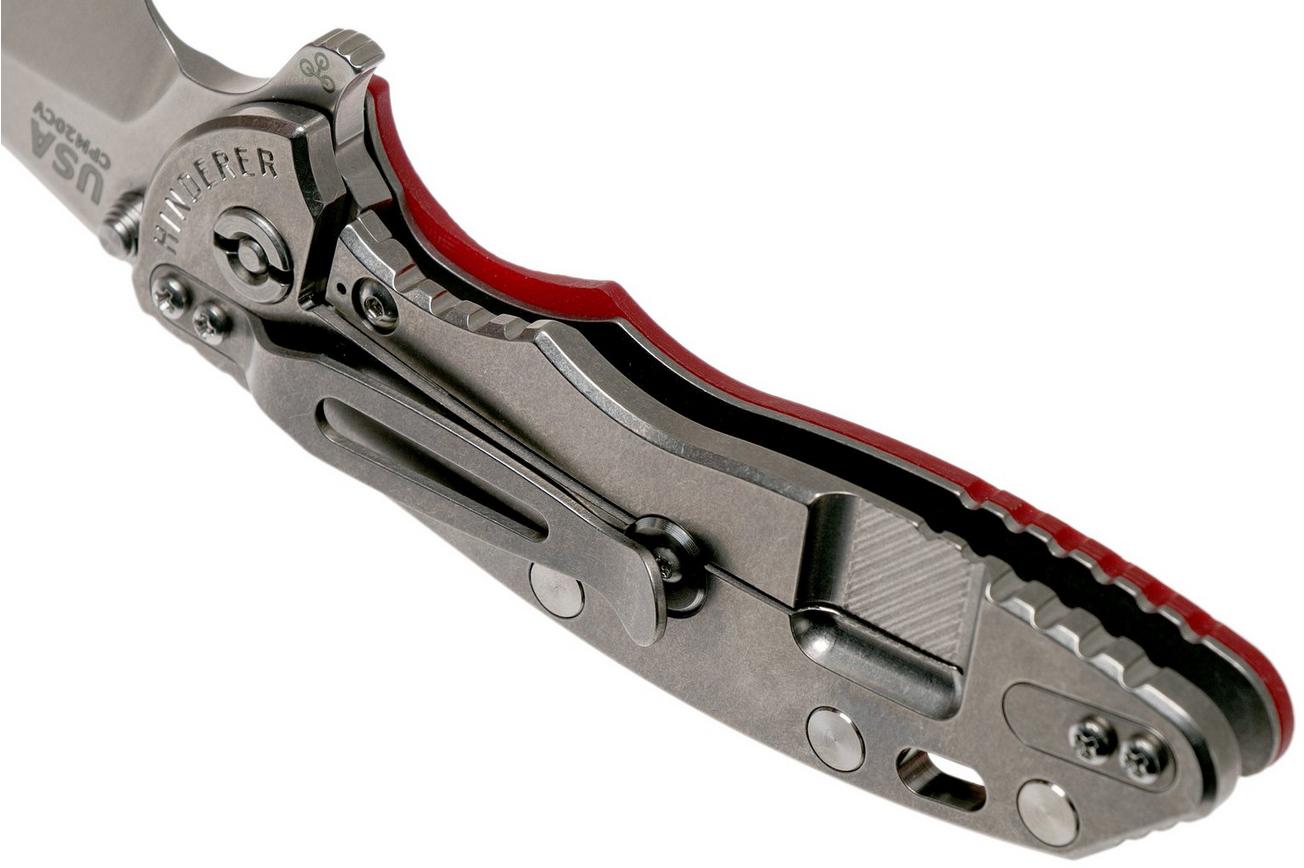 Rick Hinderer XM18 3,5” 20CV Slicer, Red G10 zakmes