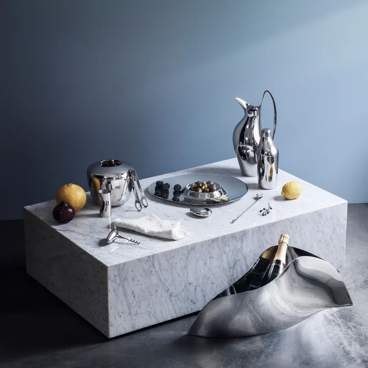 Georg Jensen - Sky Cocktail-Set: Shaker, Rührlöffel & Messbecher, Edelstahl