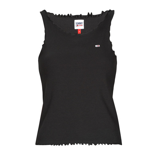 Tommy Jeans - TJW SKINNY RIB BABYLOCK TANK Negro