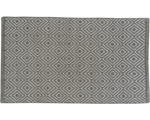 Patchwork vloerkleed, ruitpatroon, taupe en wit, 50x80 cm