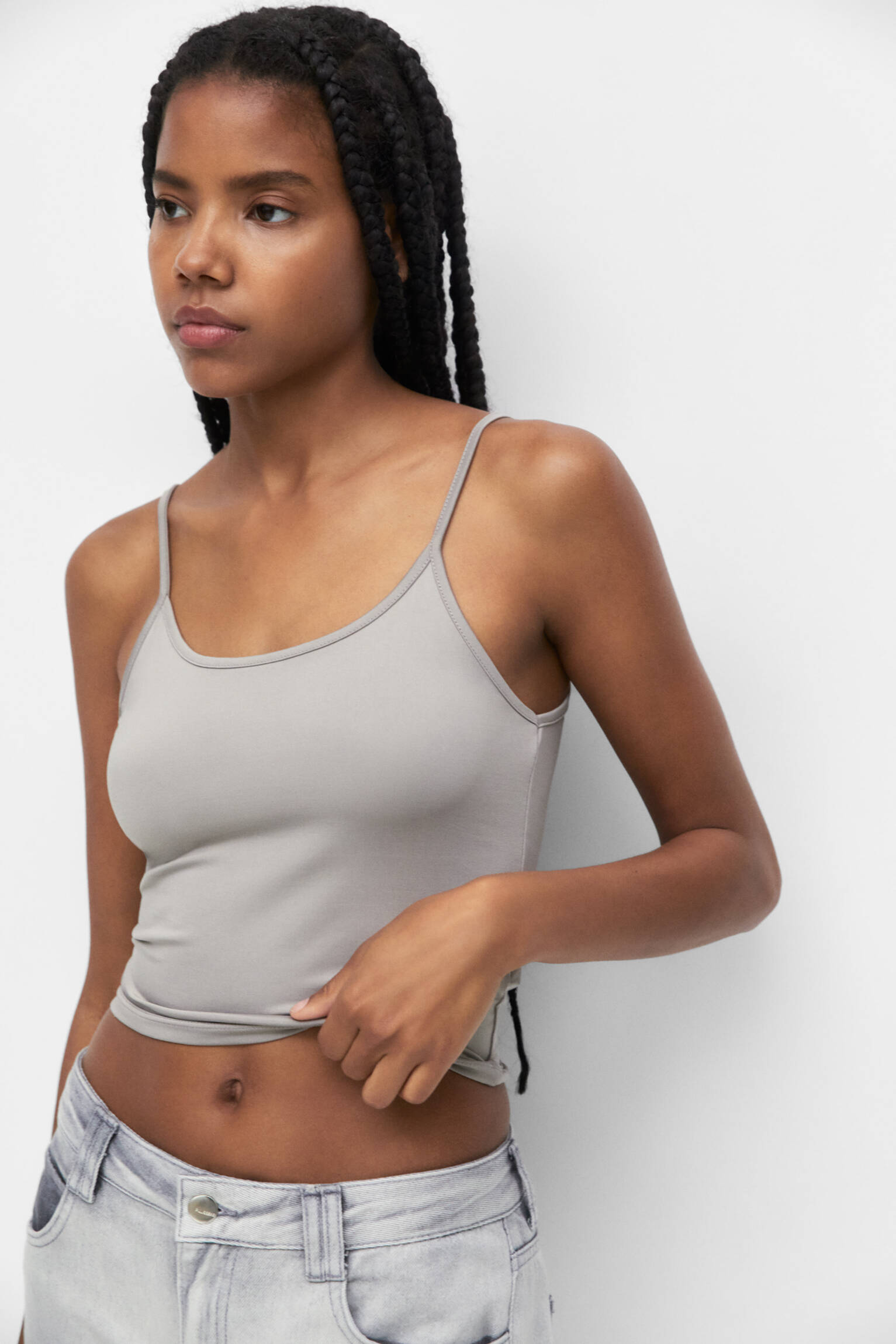 BLUSA DE ALÇAS FINAS - NATURAL