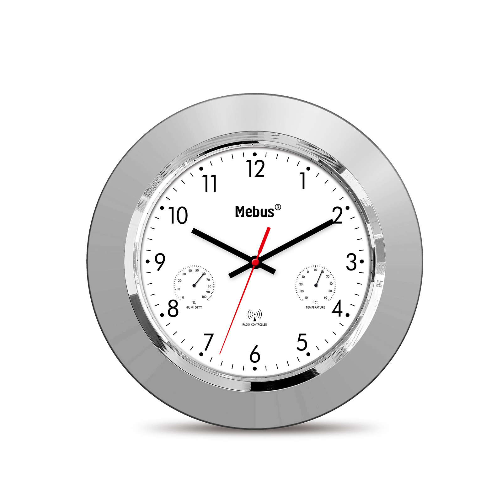 Funk-Wanduhr - silber - Ø 25 cm