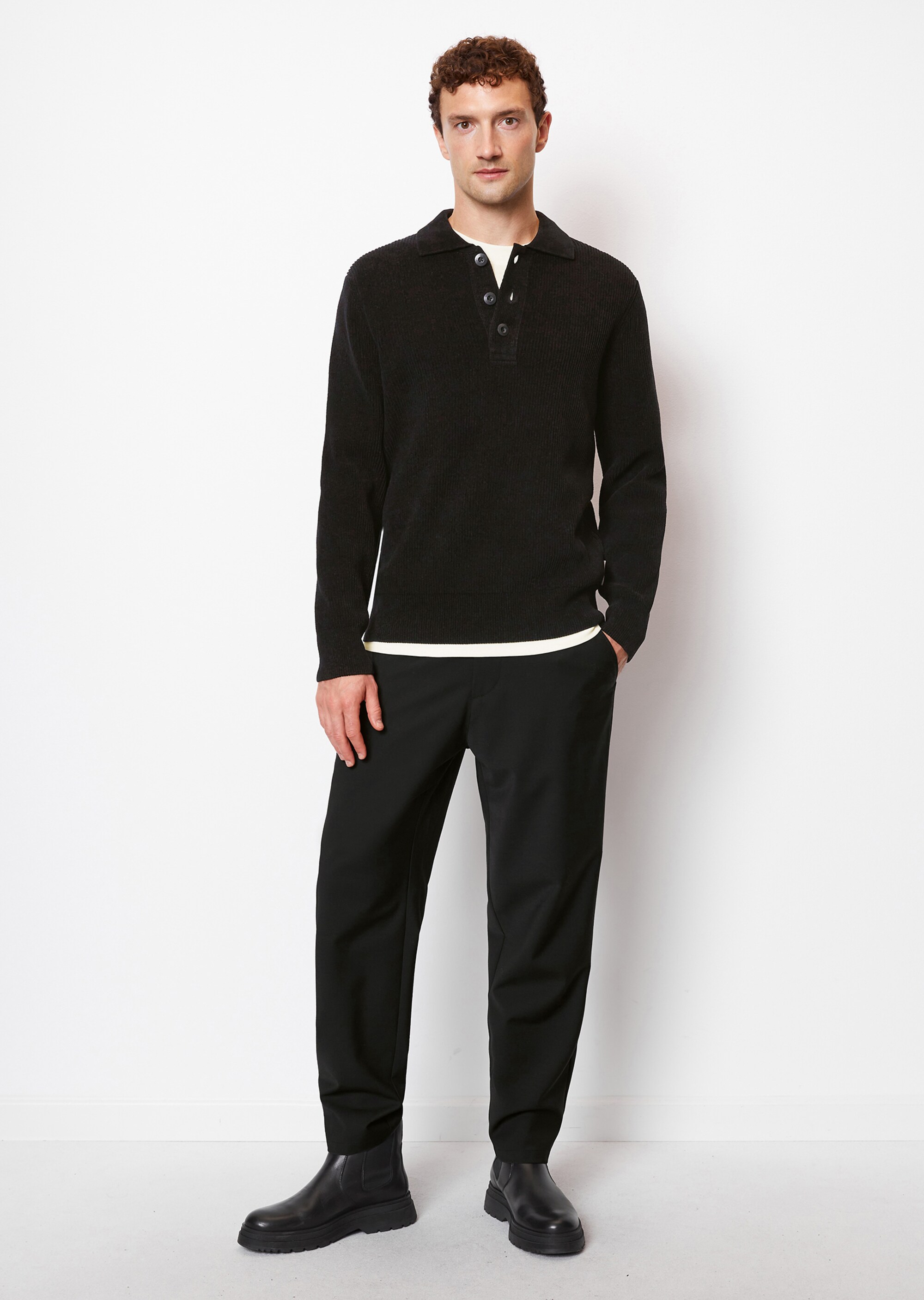 DfC Pullover im Polo-Stil regular aus Bio-Baumwoll-Chenille