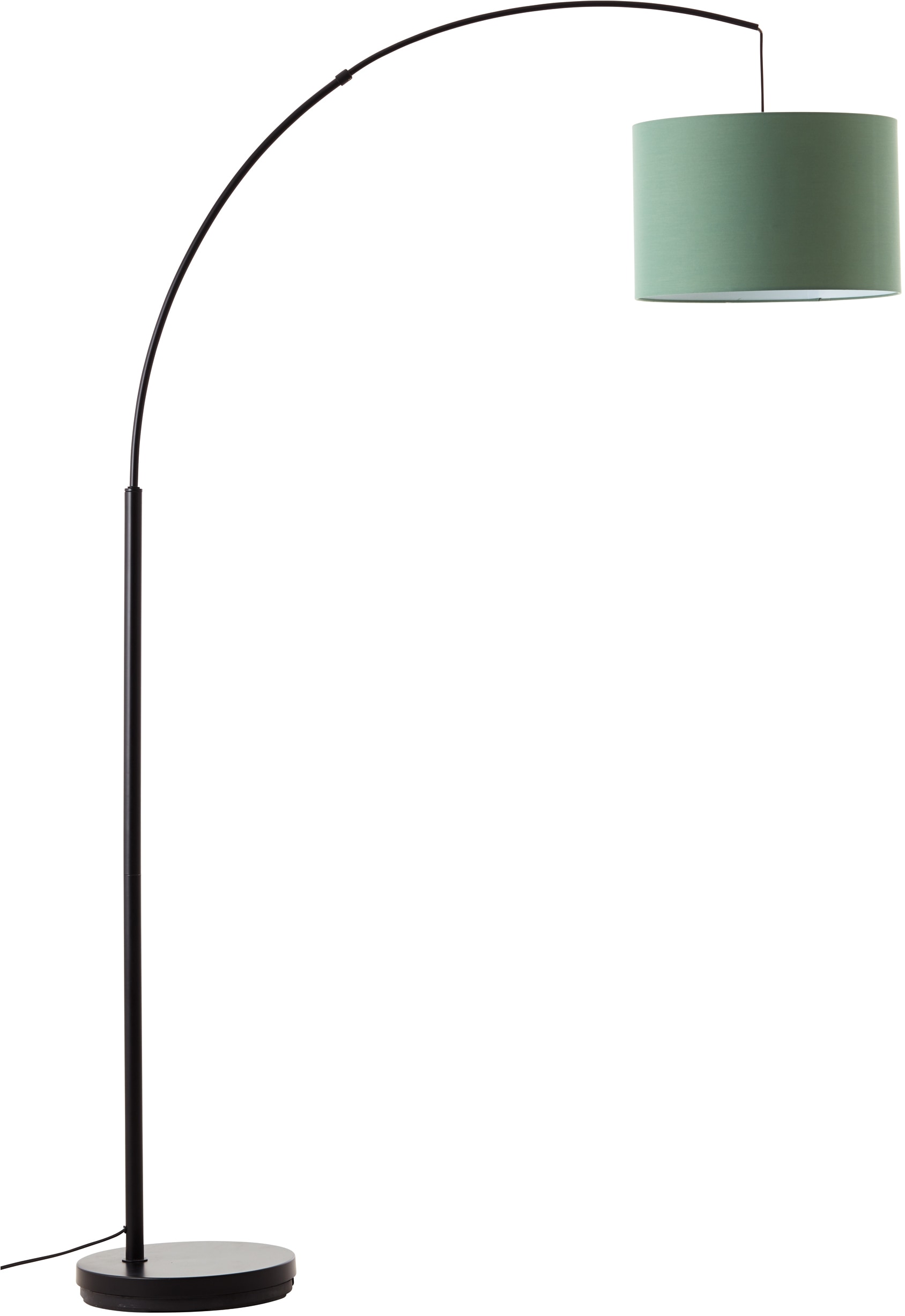 my home Stehlampe »Elijah« E27 1 Stk. Bogenlampe Textilschirm Stoff Ø 36cm