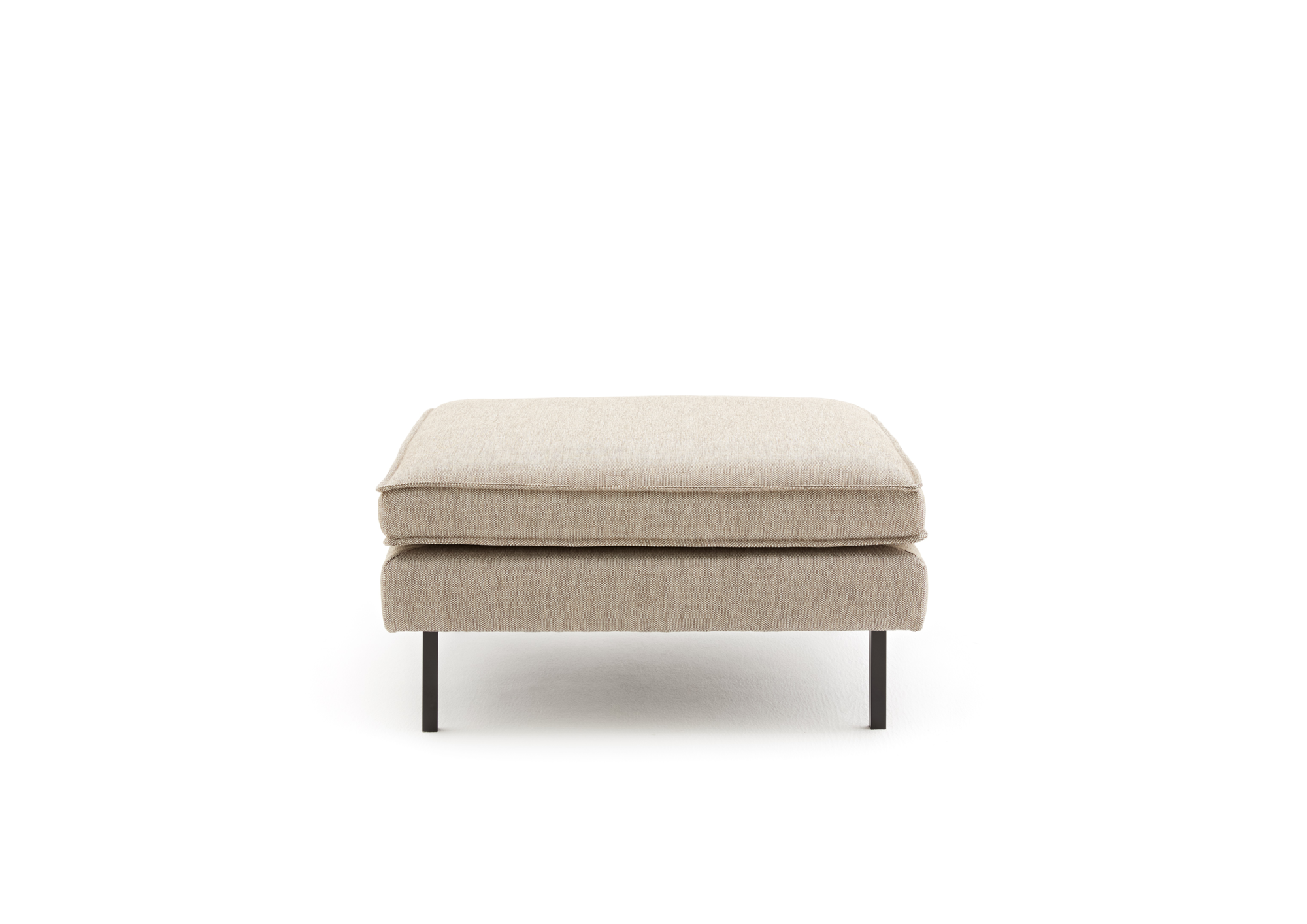 Loods 5 Design hocker Slimm Stof Outside Hocker 90x90 | Solution Lightbrown 115 | Poten: Zwart
