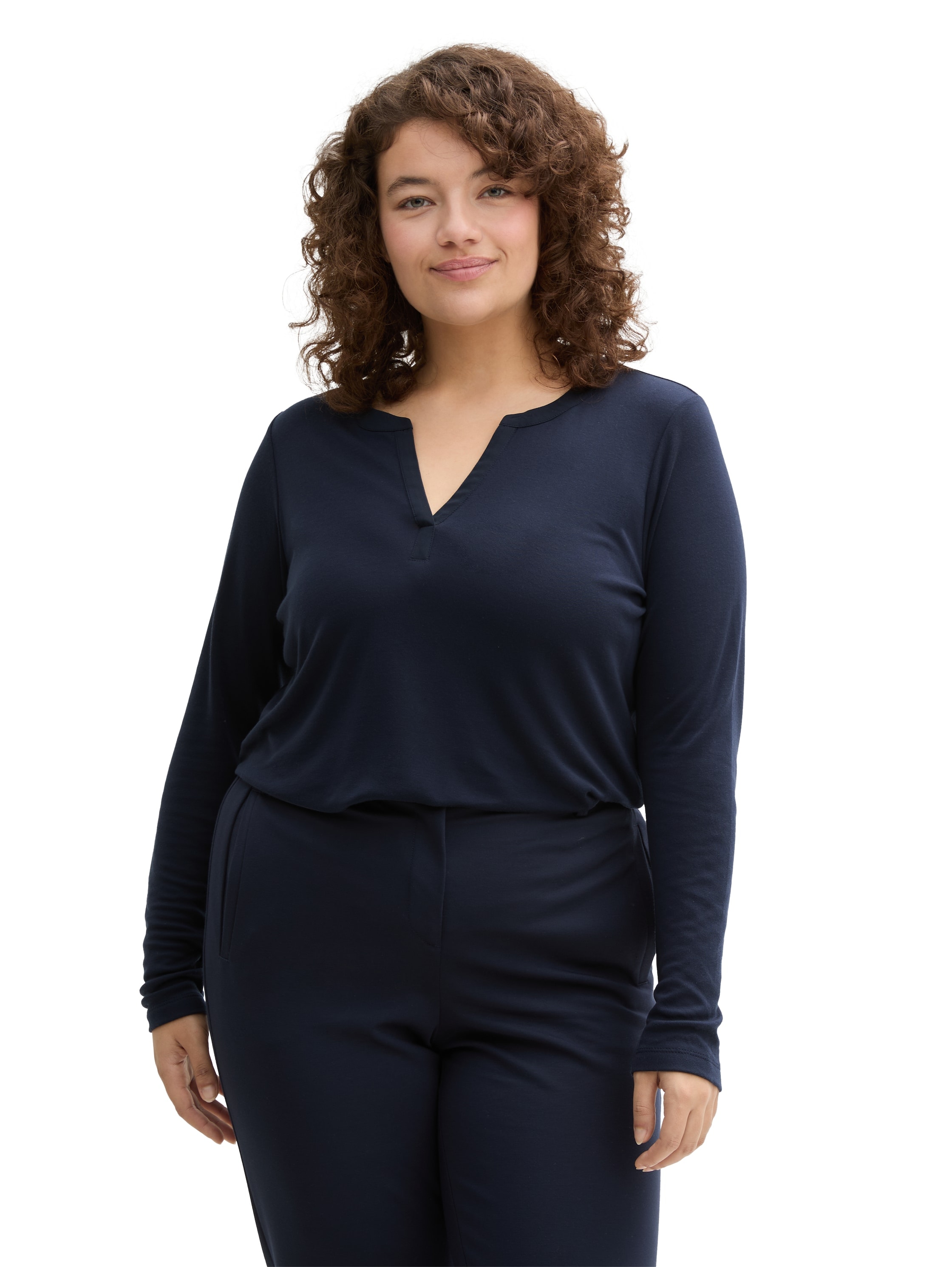 TOM TAILOR PLUS T-Shirt , mit Henley Ausschnitt