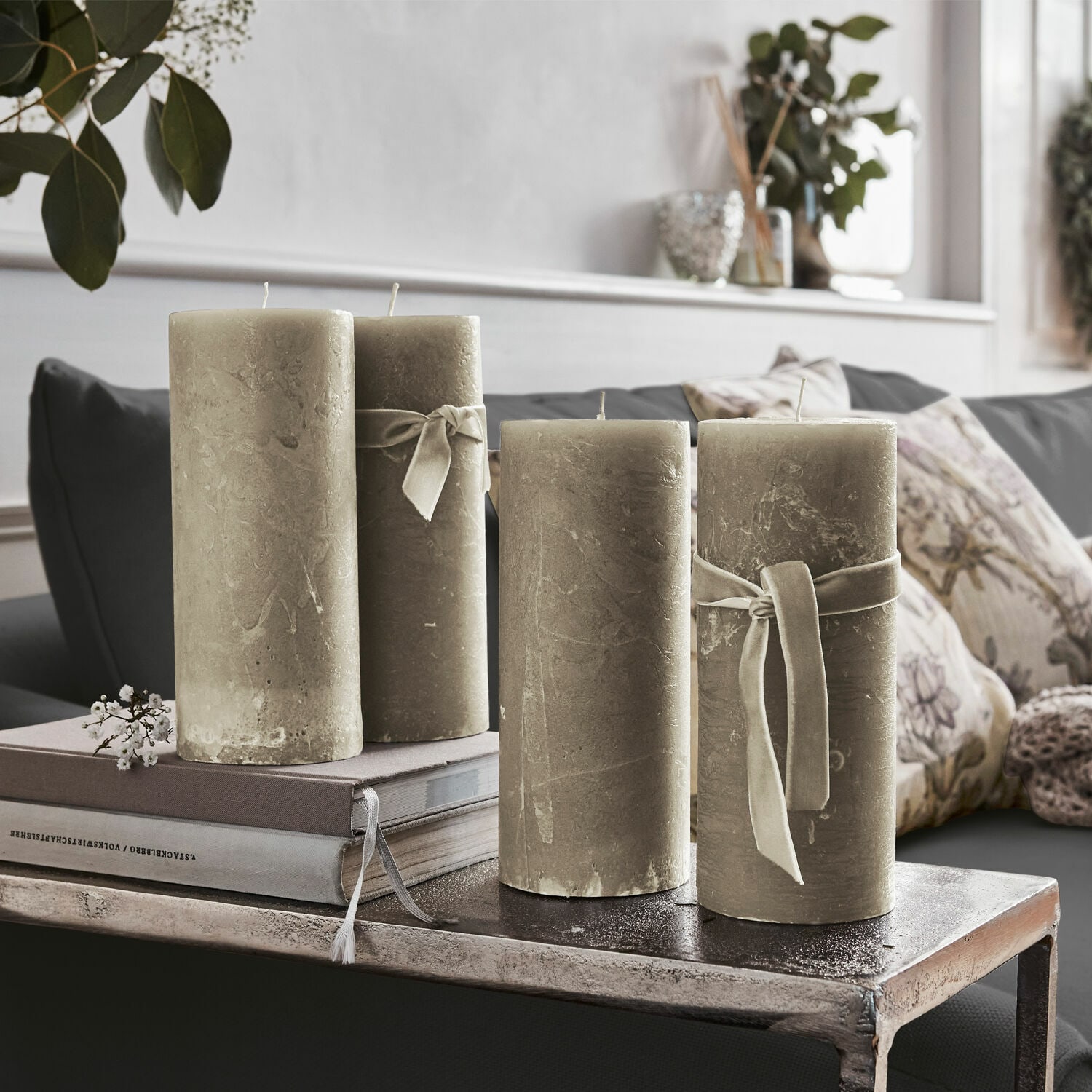 Kerze 4er Set Homel taupe