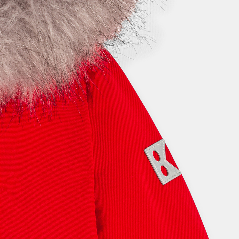 Parka matelassée à capuche rouge garçon