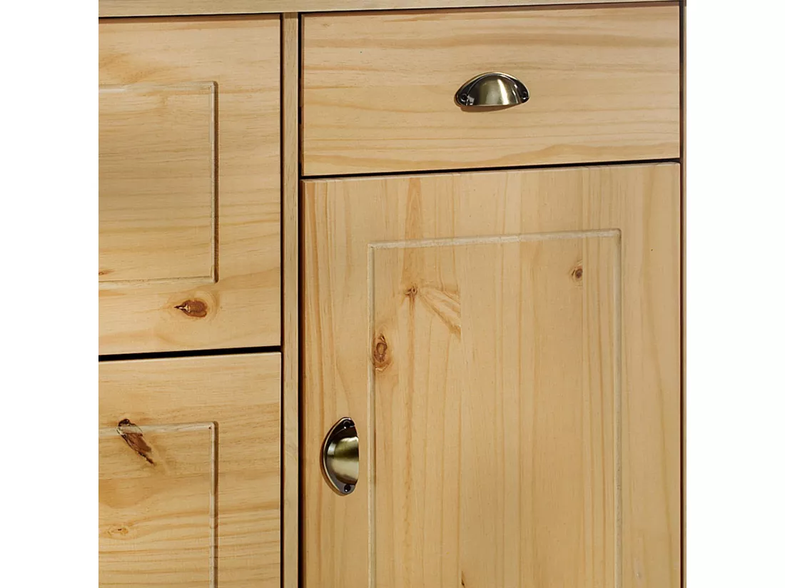 Meuble à chaussures COLMAR armoire rangement avec 2 abattants 1 tiroir et 1 porte avec 1 étagère, en pin massif finition cirée