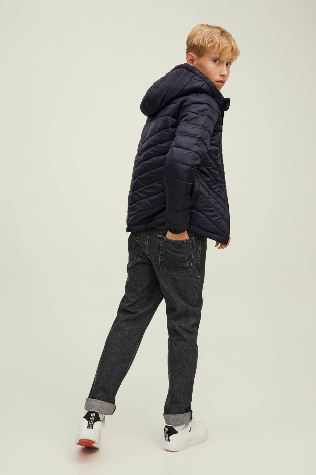 JACK & JONES gewatteerde jas JJEHERO zwart