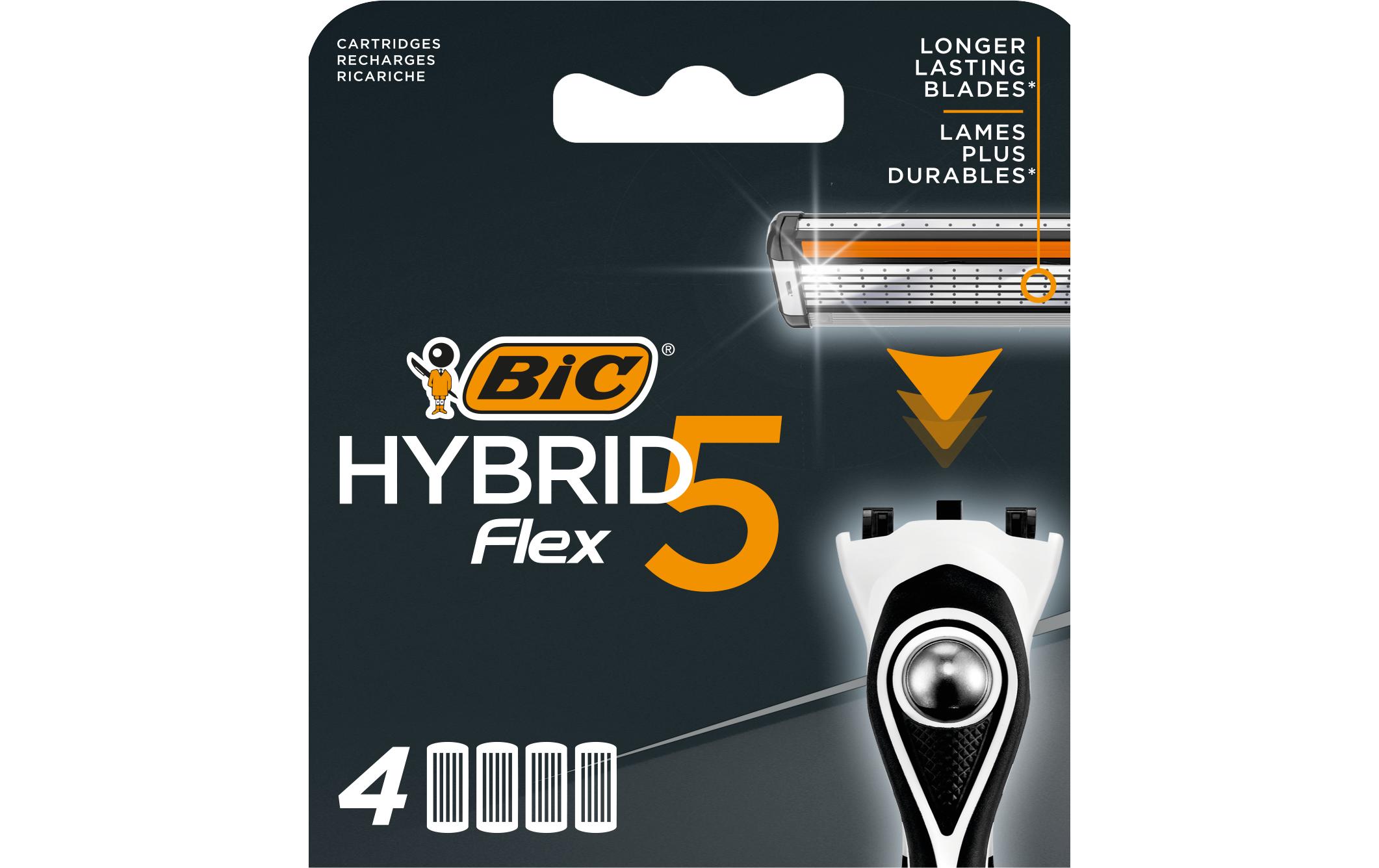 Rasierklingen Hybrid 5 Flex 4 StückNachfüllbarer Herrenrasierer-Set mit 5 beweglichen Nano-Tech-Titanium-Klingen