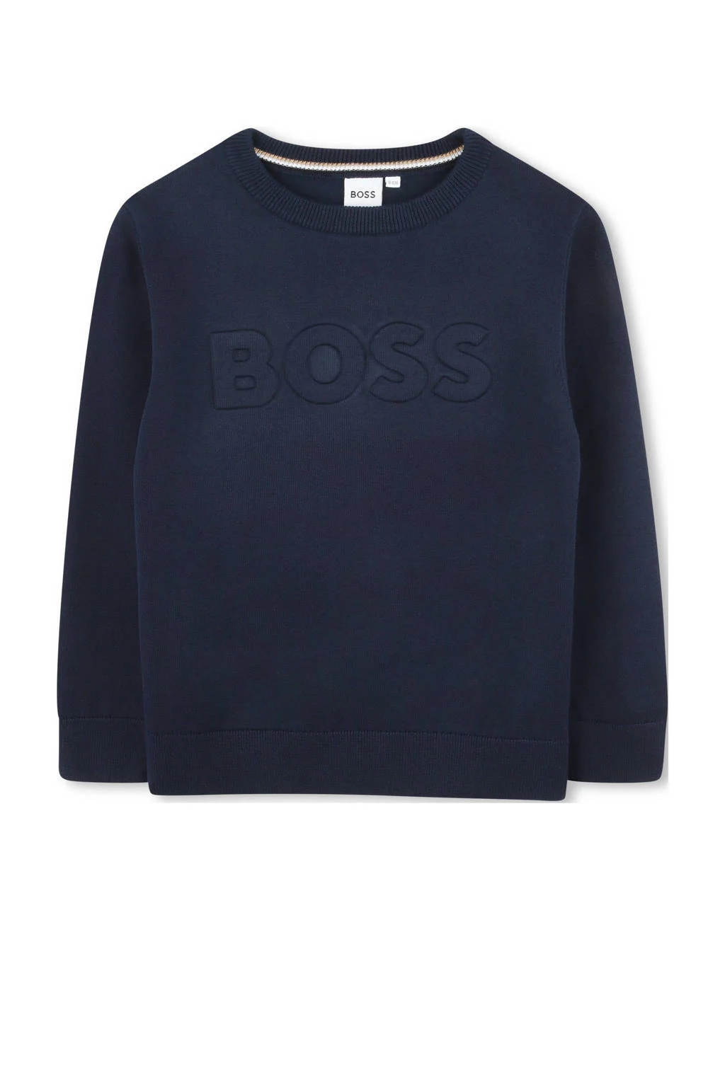 BOSS trui met logo donkerblauw