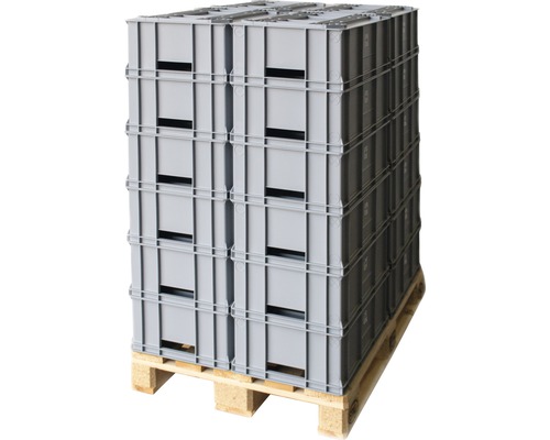 Palletstapelbox Eurobox 40 l 600x200x400 mm grijs 24 stuks