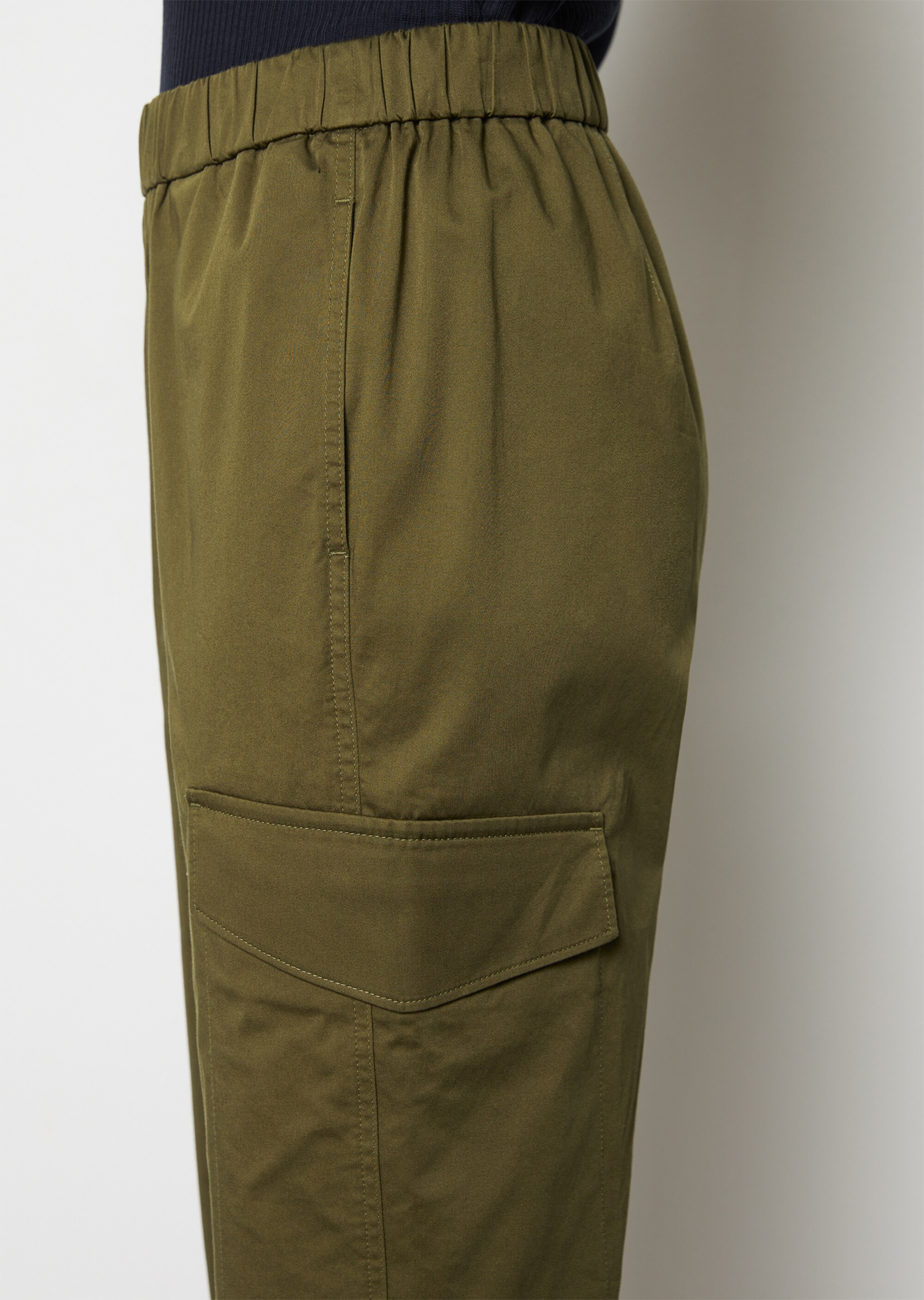 Cargo-Schlupfhose taperedaus Baumwoll-Satin-Stretch