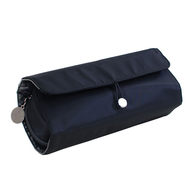 (34x22cm) 2in1 Kosmetik Make Up Rolletui Pinsel Necessaire Tasche Organizer Bag - Schwarz