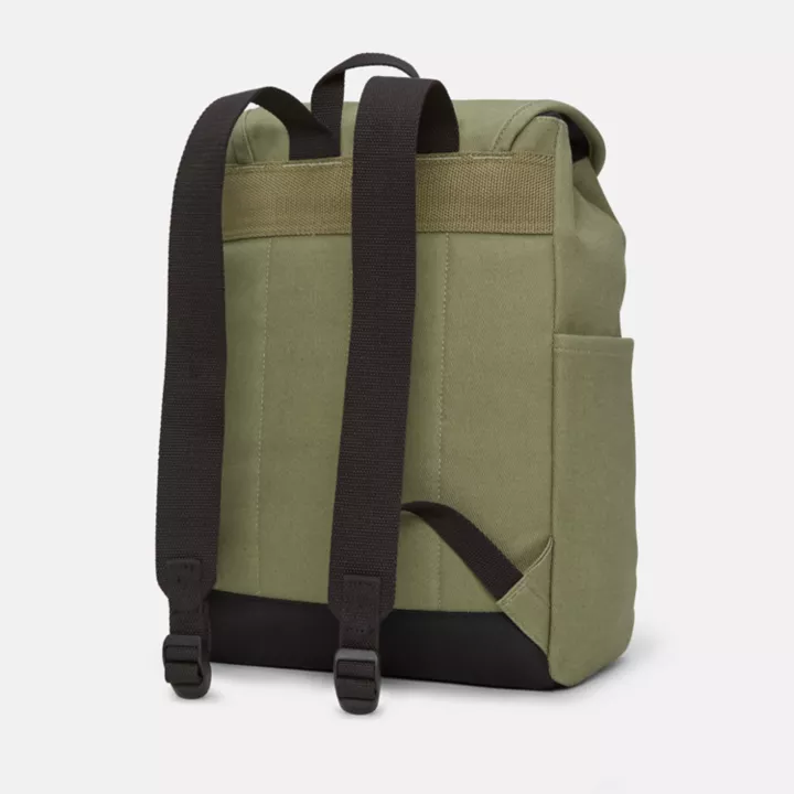Sac à dos en toile et cuir pour femme en vert
