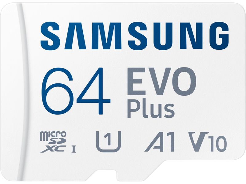 Samsung microSDXC-Karte Evo Plus 64 GB Auf Geschwindigkeit optimierte microSD Speicherkarte mit SD-Adapter
