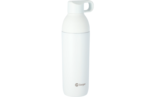 Berger Edelstahl Trinkflasche mit 2-in-1 Deckel 550 ml