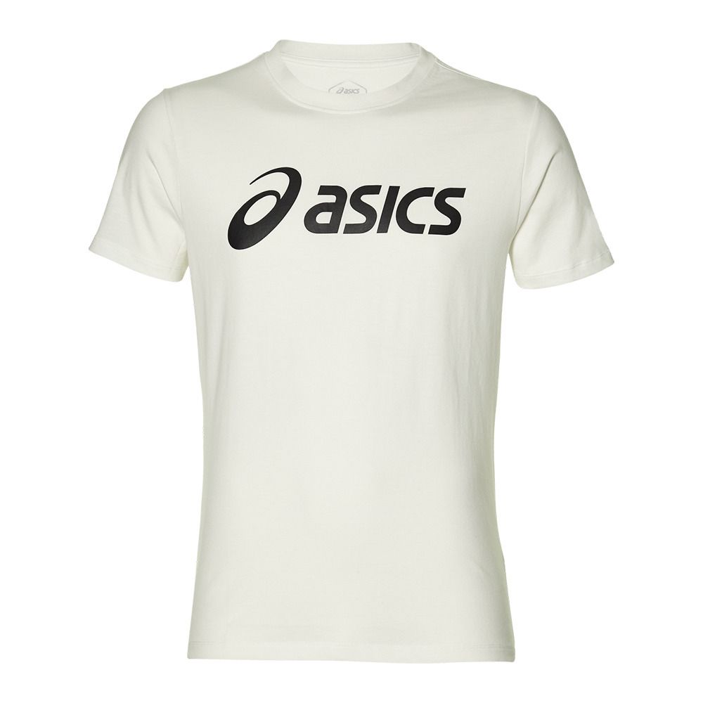 Asics BIG LOGO - Tee-shirt Homme brilliant white/performance black