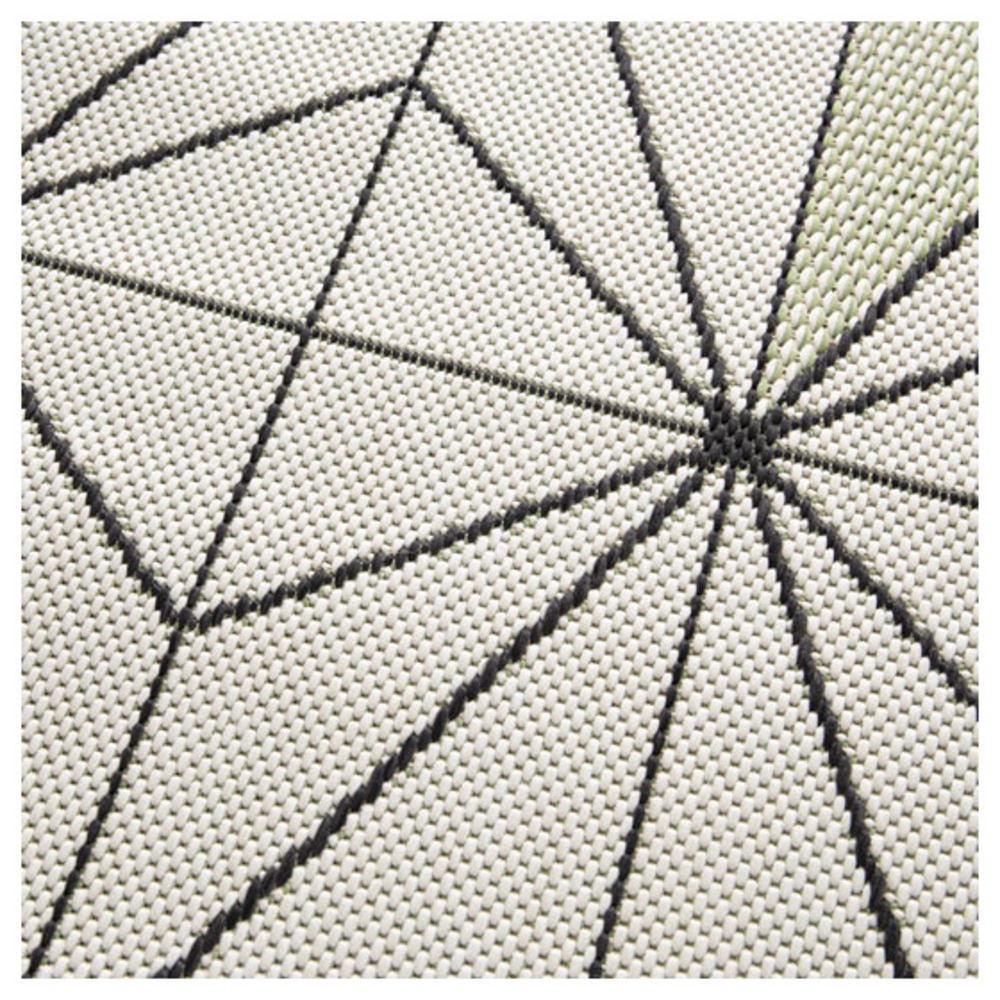 Tapis d'intérieur ou d'extérieur - prisme - blanc cassé et vert - 120 x 170 cm