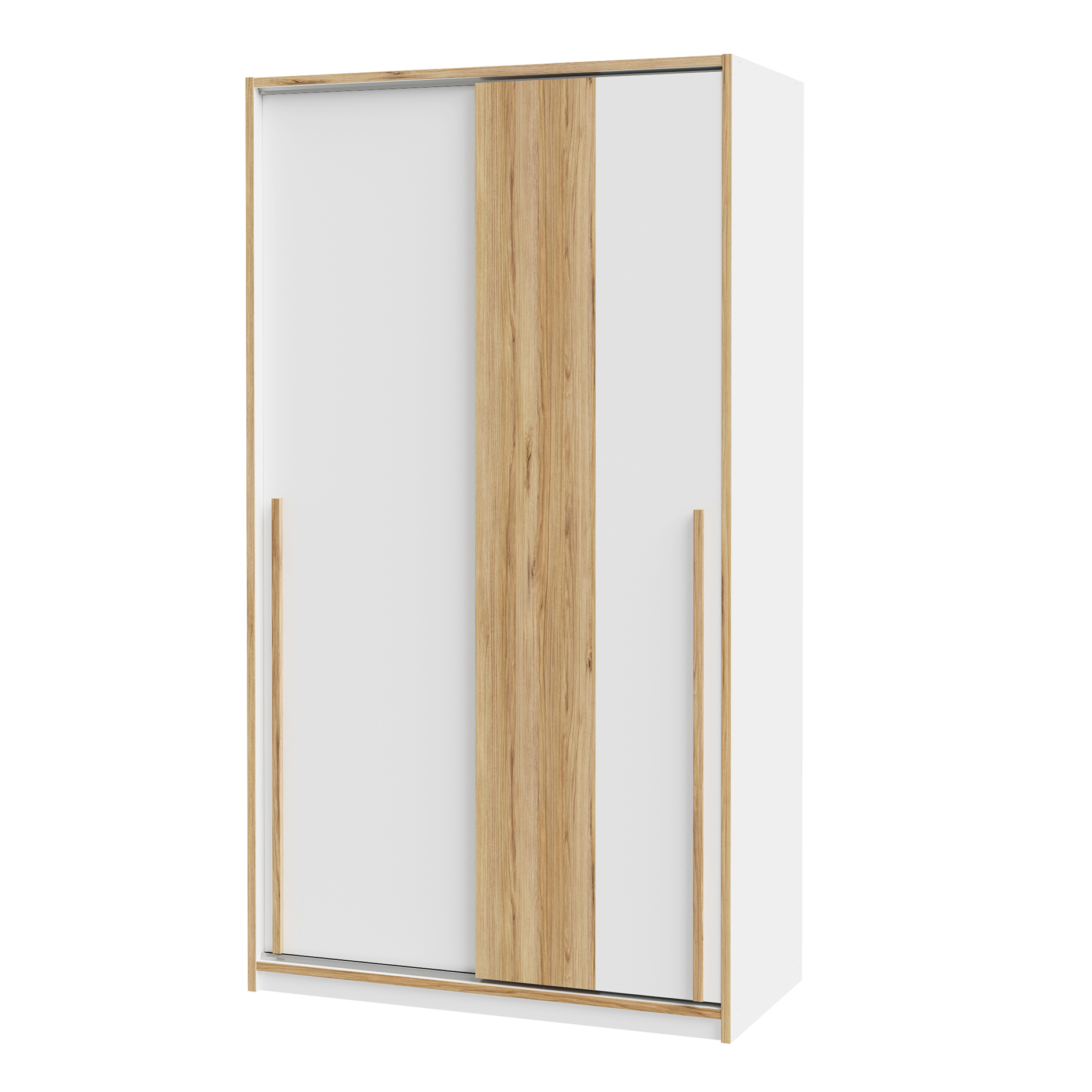 Kleiderschrank - weiß-Catania Eiche - 119 cm