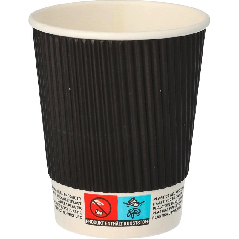 Gobelet en carton Ripple Togo noir - 20 cl - Lot de 100