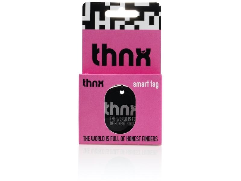 thnxtags thnx tag L Schwarz Smart Tag mit kostenloser und benutzerfreundlicher App