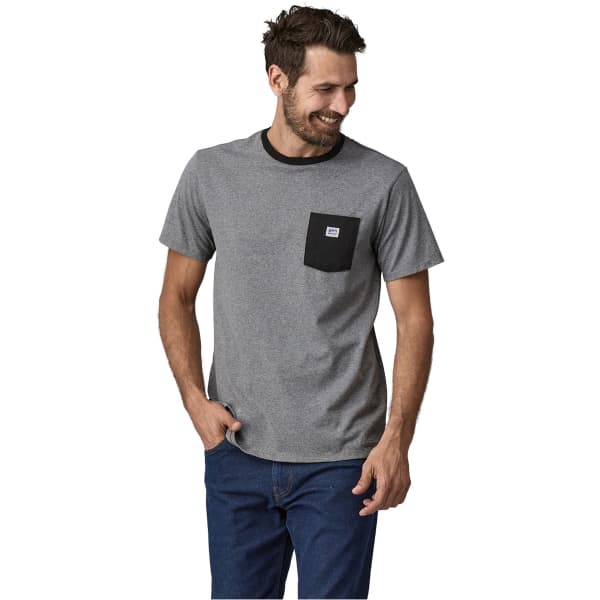 T-shirt PATAGONIA SHOP STICKER POCKET RESPONSIBILI-TEE GRAVEL HEATHER