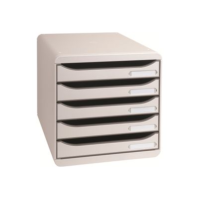 Exacompta BigBox Plus - Module de classement 5 tiroirs - gris