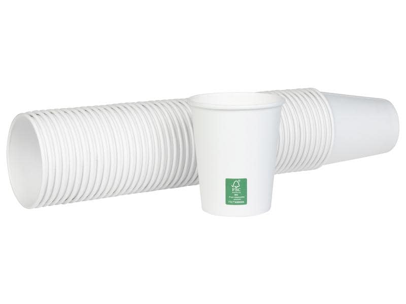 FURBER Einweg-Kaffeebecher 270 ml, 50 Stück Einwandige Pappbecher