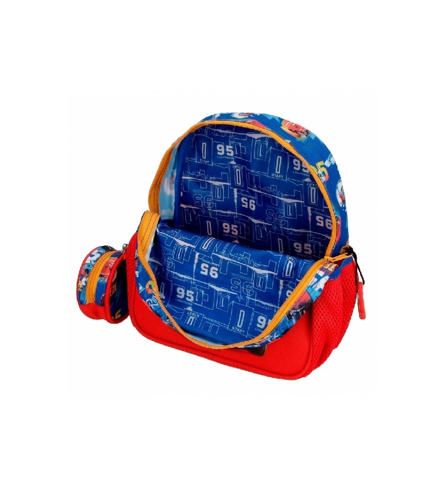 Mochila Joumma Bags Cars Rusteze vermelha - 23x25x10cm -