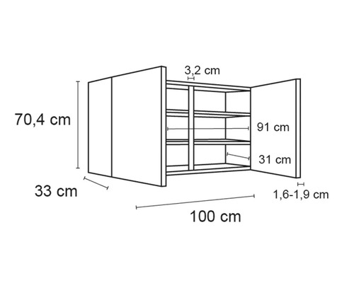 Optifit wandkast Ingvar420 BxDxH 100x34,9x70,4 cm antraciet mat gedemonteerd