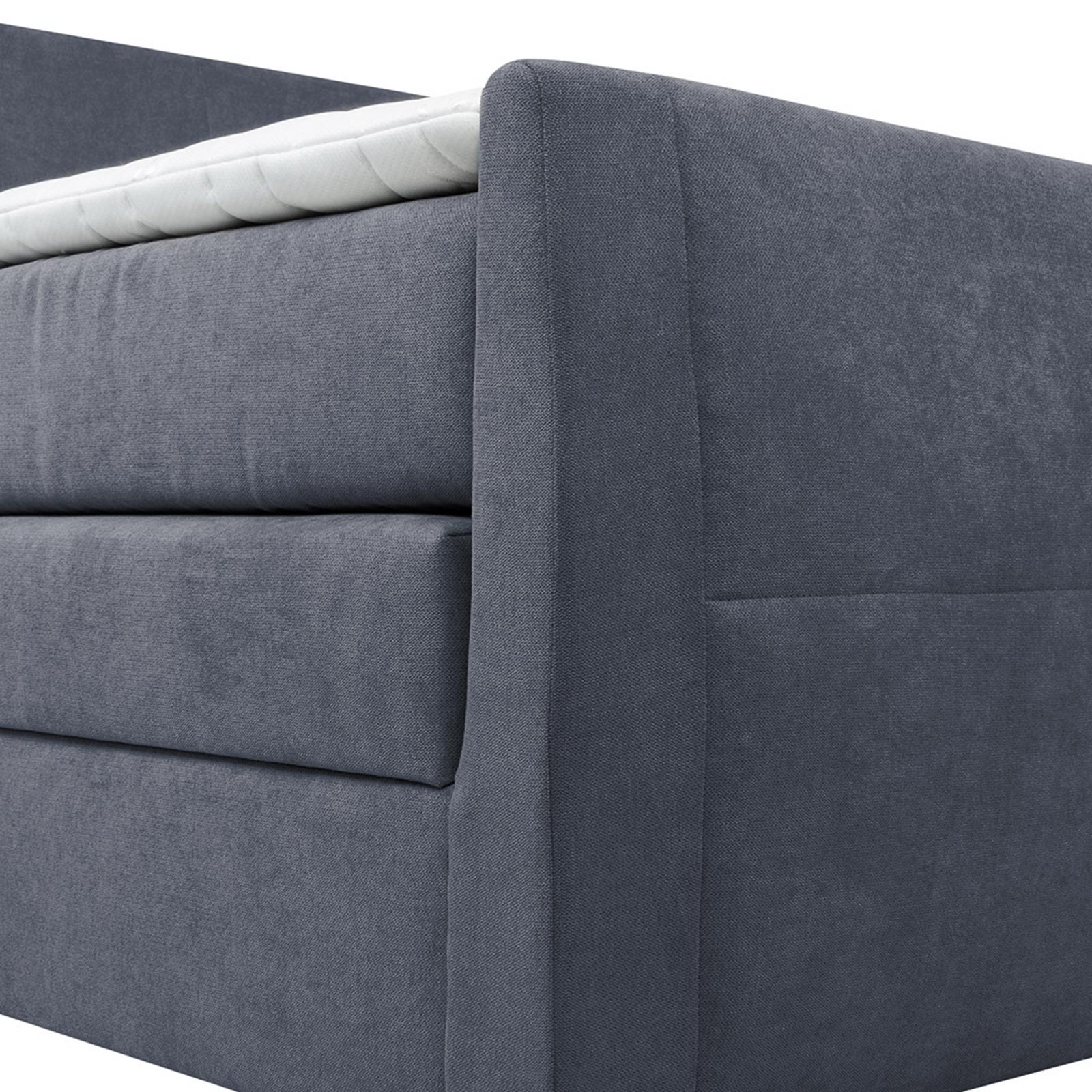 Boxspringbett - dunkelgrau - mit Bettkasten - H3 - 180x200 cm