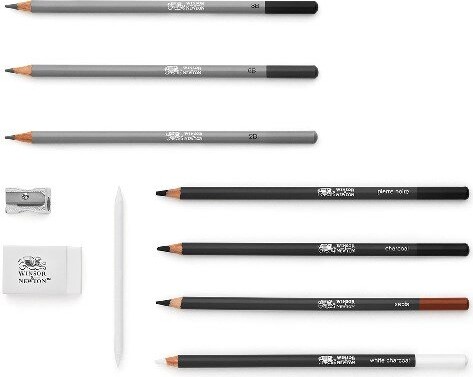Skitsesæt Med Blyanter Og Tilbehør - Studio Collection - Winsor & Newton - 10 Dele