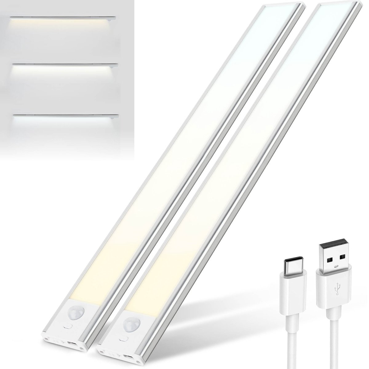 Brendz Puyo LED 40 cm set van 2 magnetische LEDstrips - White