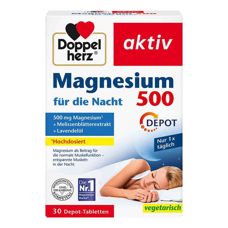 Doppelherz Magnesium 500 für die Nacht Tabletten, 30 St