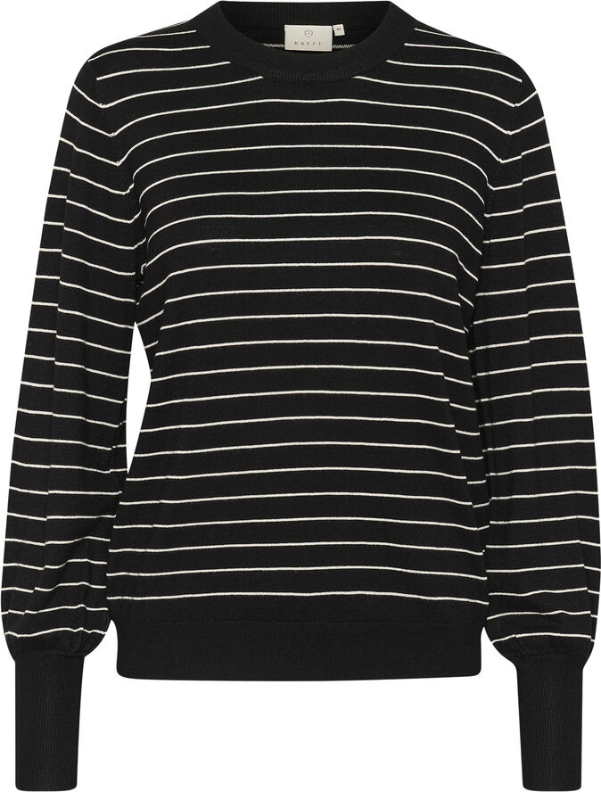 Kaffe KAlizza Striped Pullover Black /turtledove slim stripe