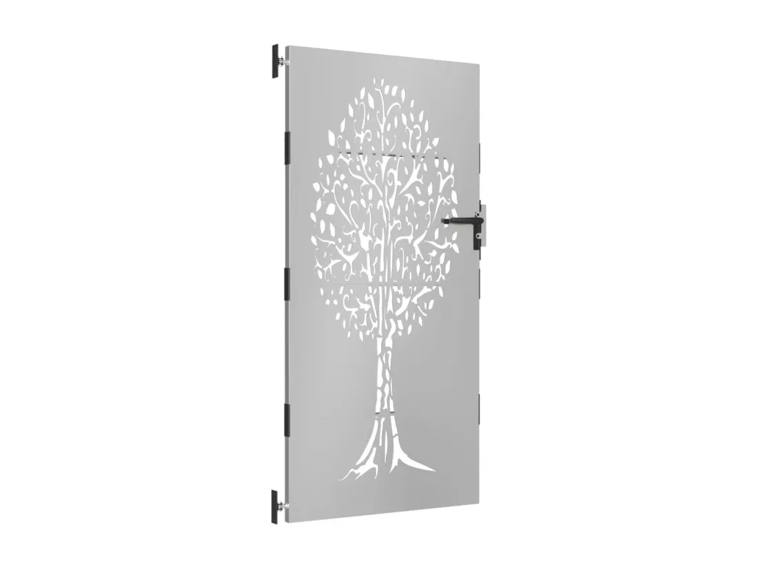 Portail de jardin 85x175 cm acier corten conception de l'arbre