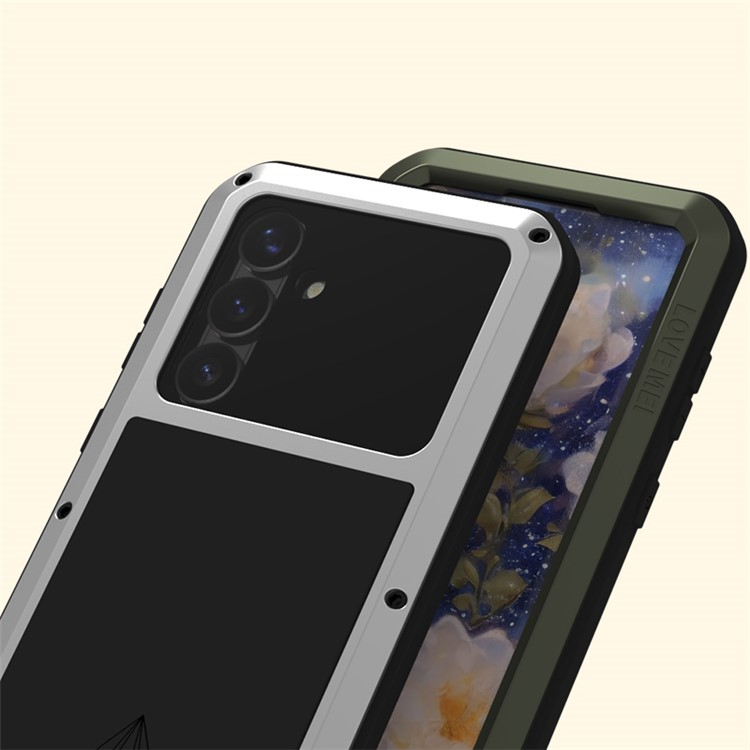 Samsung Galaxy S25 Silikon Metall Outdoor Case   Panzerfolie - Schwarz